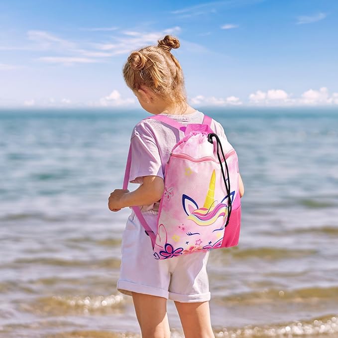 WAWSAM Gym Drawstring Backpack String Bag - 15” x 17” Sports Gym Bag for Kids Waterproof Swimming Beach Shopping Yoga Bag