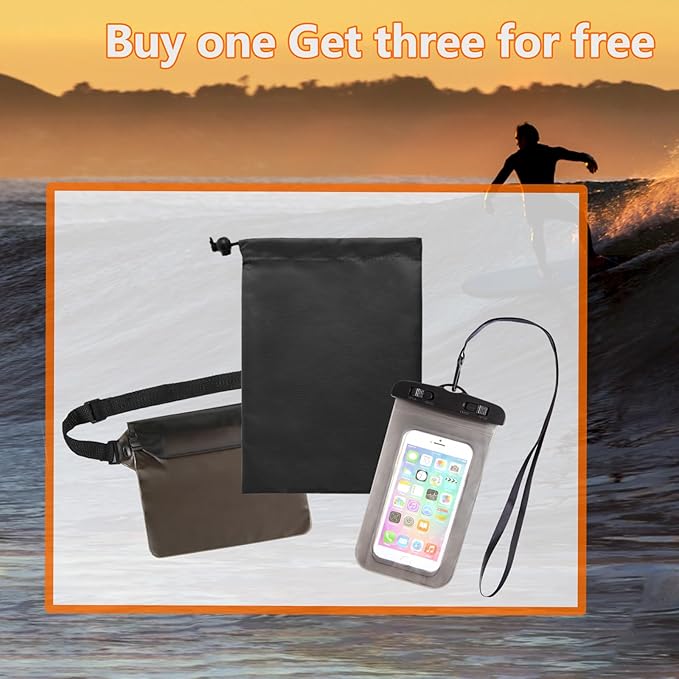 Dry Bag Backpack, 20L Dry Bag Waterproof with Waist Pouch and Phone Case,Roll top Dry bag for kayaking,Marine dry bag for Kayaking, Beach, Rafting, Boating, Hiking, Camping and Fishing