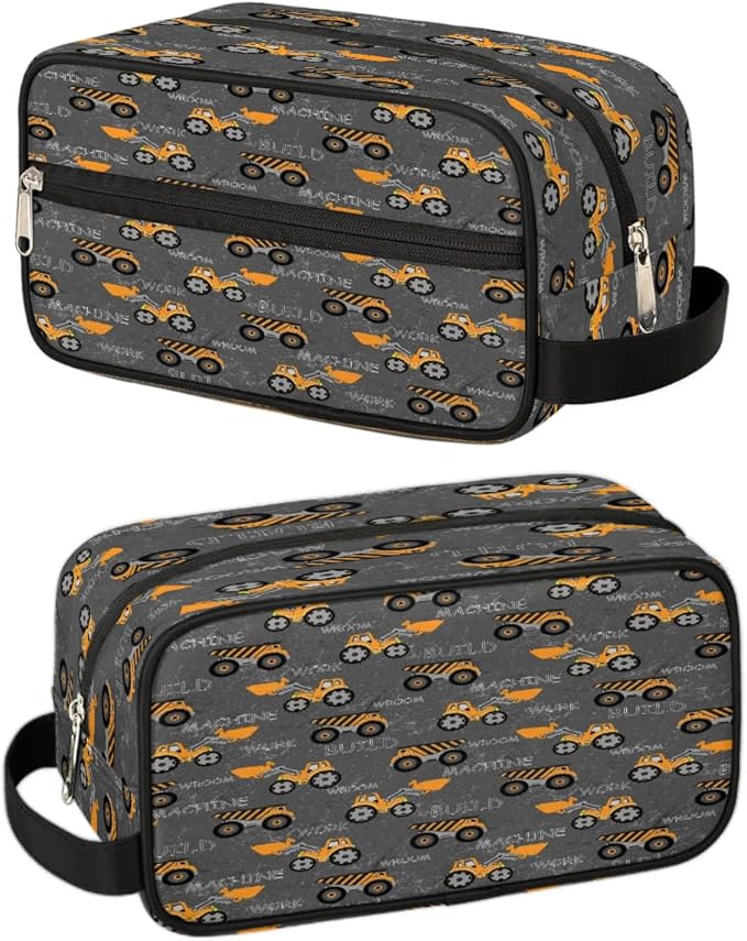 Truck Tractor Cars Hanging Toiletry Bag,Travel Hygiene Kits for Boys Mens,Waterproof Makeup Carry-on Bags,Cosmetic Bag,TSA Approved Shave Dopp Kit for Toiletries Shower Bathroom Accessories Gifts