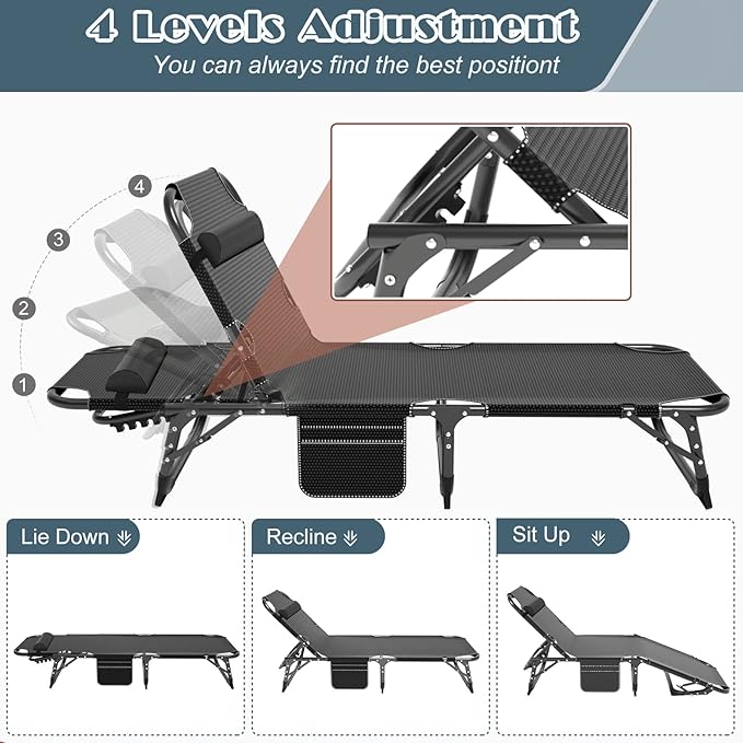 ABORON Folding Camping Cot for Adults, Heavy Duty 3-in-1 Bed for Guest Sleeping, Adjustable Double-Layer 1200D with Mattress & Carrying Bag for Home, Office, Vacation, Hospital Use