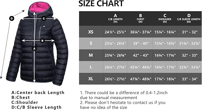 Little Donkey Andy Women's Packable Lightweight Puffer Jacket Hooded Windproof Winter Coat with Recycled Insulation