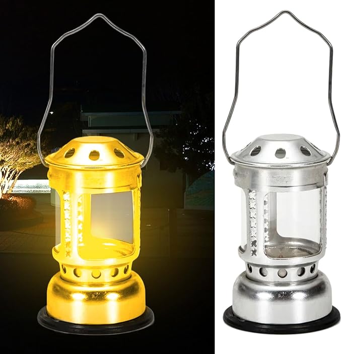 Hiking Candle Lamp Night Fishing Hangings Outdoor Camping Aluminum Alloys Candle Lamp for Outdoor Camping Angling, Gold