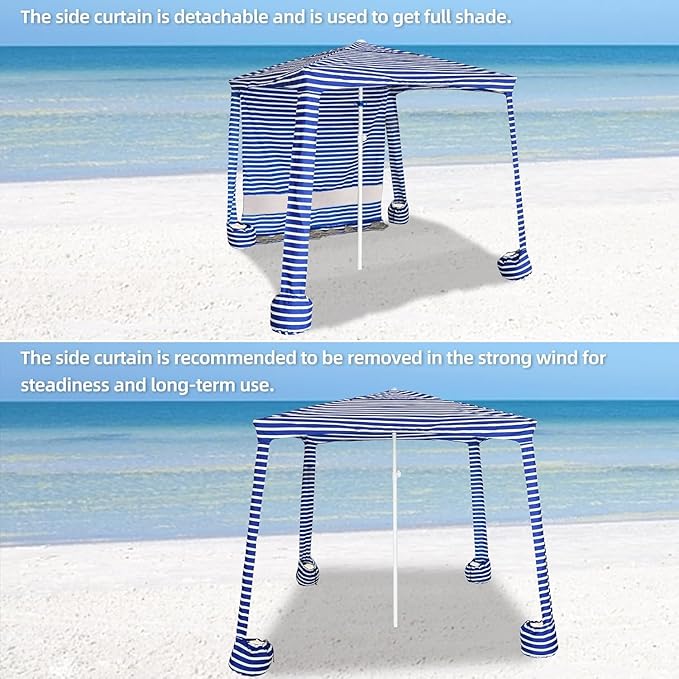 AMMSUN Beach Cabana Sidewall, Additional Privacy Sunwall for AMMSUN 6.2'×6.2' Beach Cabana, Easy Set Up and Take Down