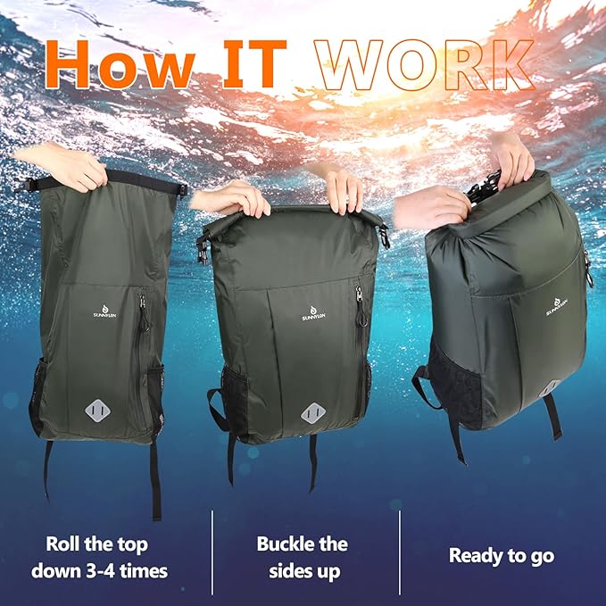 Dry Bag Backpack, 20L Dry Bags Waterproof with Waist Pouch and Phone Case,Roll top Dry bag for kayaking,Marine dry bag for Kayaking,Beach, Rafting, Boating, Hiking, Camping and Fishing