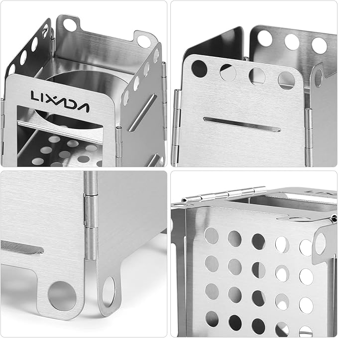 Lixada Camping Stove Wood Burning Stove Portable Stainless Steel Backpacking Stove for Picnic BBQ Camp Hiking