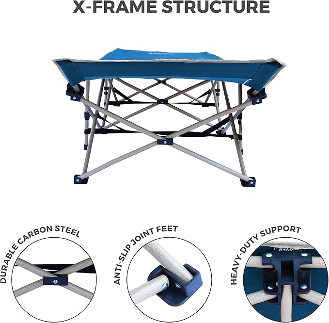 OSAGE RIVER Camping Cot for Adults - Folding Camping Cot - Portable Cots for Sleeping - Rated for 300 lbs