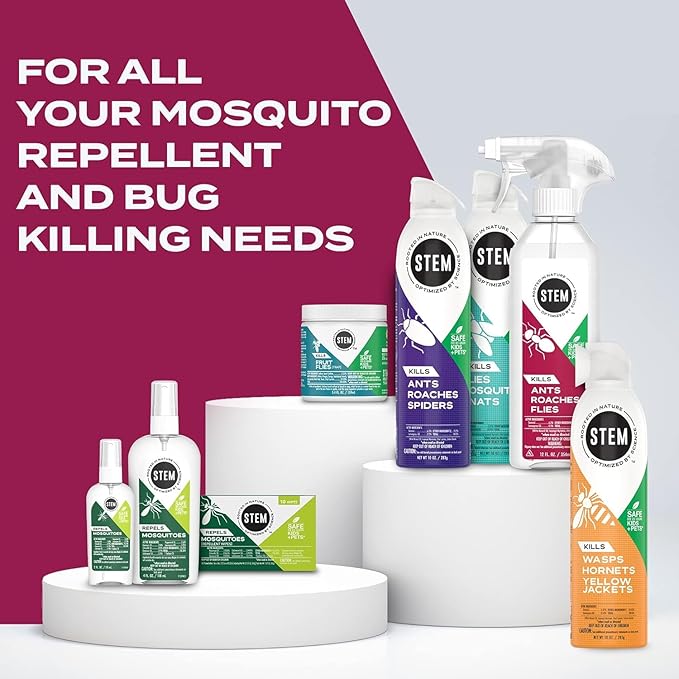 Stem Repels Mosquitoes: Mosquito Repellent Wipes with Botanical Extracts, 30 Count