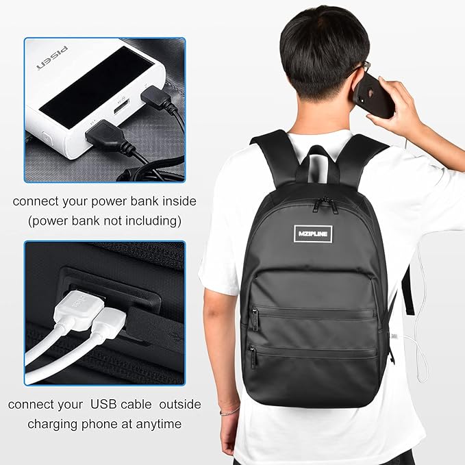 Small Backpack Bag-Water Resistant Daypack Travel bag with Activated Carbon Lined for Men & Women Travel (Black)