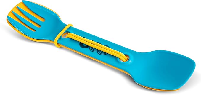 UCO Utility Spork 3-in-1 Combo Spoon-Fork-Knife Utensil, 2-Pack, Gold/Sky Blue