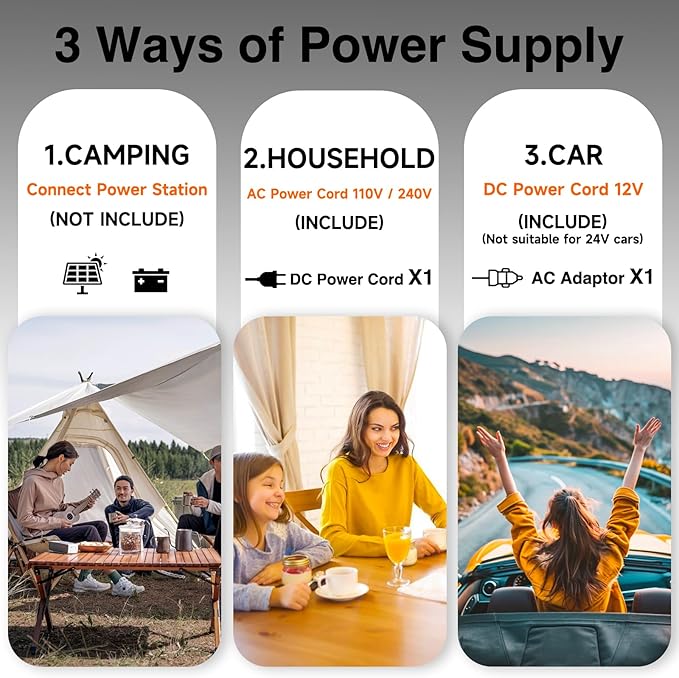 12V Car Refrigerator Cooler/Warmer 6 Quart (6L) 40℉~140℉,12 Volt DC &110V AC, Electric Car Fridge Portable Compact Camping Cooler,Thermoelectric 12V Small Fridge for Car,RV,Camping (Brown)