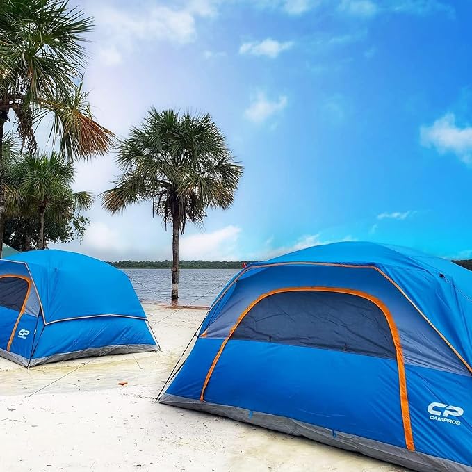 CAMPROS CP Tents for Camping 4/6 Person Tent Waterproof Windproof Double Layer Camping Tent, Easy Setup Dome Tent with Large Mesh Windows & Wider Door for Outdoor Camping & Hiking