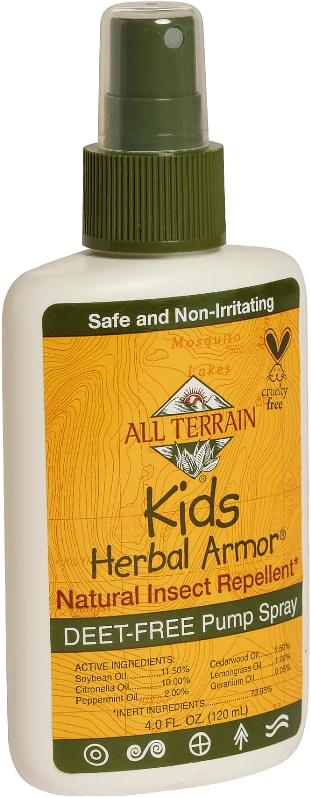 Kids Herbal Armor DEET-Free Pump Spray 4oz. Insect Repellent, Plant-Based and All-Natural Bug Repellent, Safe for Family and Pets, Mosquito and Bug Protection