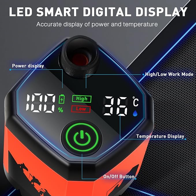 MIAOKE Upgrade Portable Camping Shower, 7800mAh Outdoor Electric Shower Rechargeable Pump with Intelligent Digital Display Temperature Display Shower Head for Camping, Hiking, Traveling