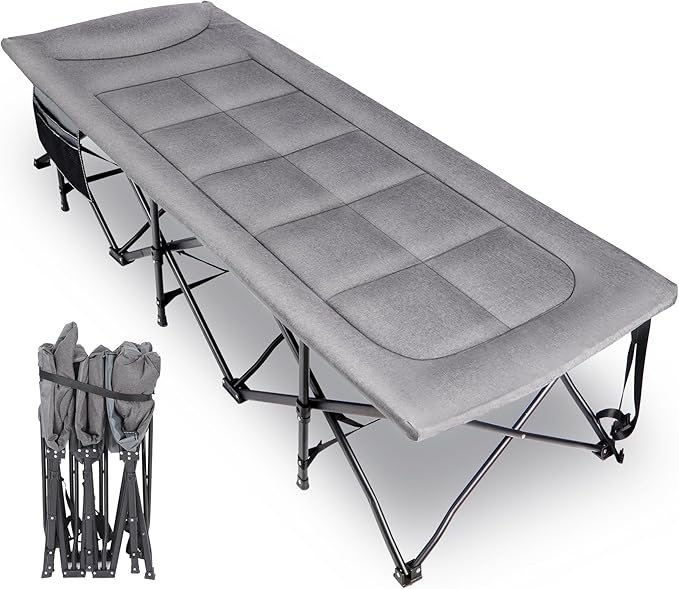 REDCAMP XXL Camping Cot for Adults 500lbs,79" L x 29.5" W x 18" H Oversized Sleeping Cot with Pad and Pillow, Camp Cot Bed for Tent, Office