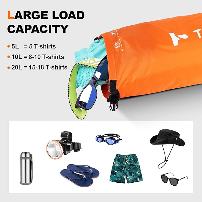 Dry Bag, Waterproof Floating and Lightweight Dry Bags, Roll Top Sack Keeps Gear Dry, for Kayaking, Rafting, Boating, Swimming, Camping, Hiking, Beach, Fishing outdoor