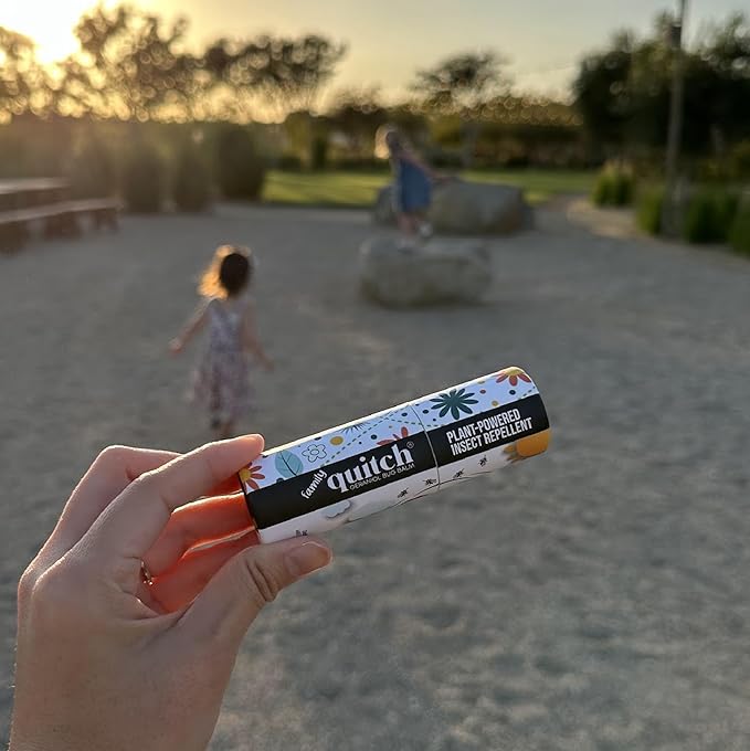 Quitch Geraniol Bug Balm, Bug Spray Alternative Travel Size Repellent, DEET Free Mosquito Shield for Kids, Natural Travel Size Mosquito Repellent Wipes Alternative Balm for Babies, Made in The USA