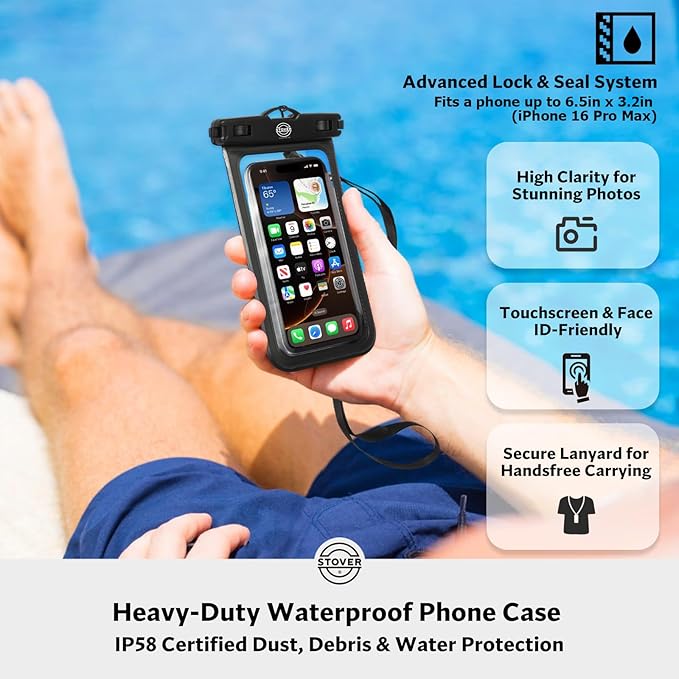 STOVER 5/10/25/30/40/55L Waterproof Dry Backpack & Phone Case- Medium Floating Dry Bag for Kayaking, Travel, Hiking, Fishing, Camping, Motorcycles & Beach, Heavy-Duty Roll Top Men/Women (Pink)