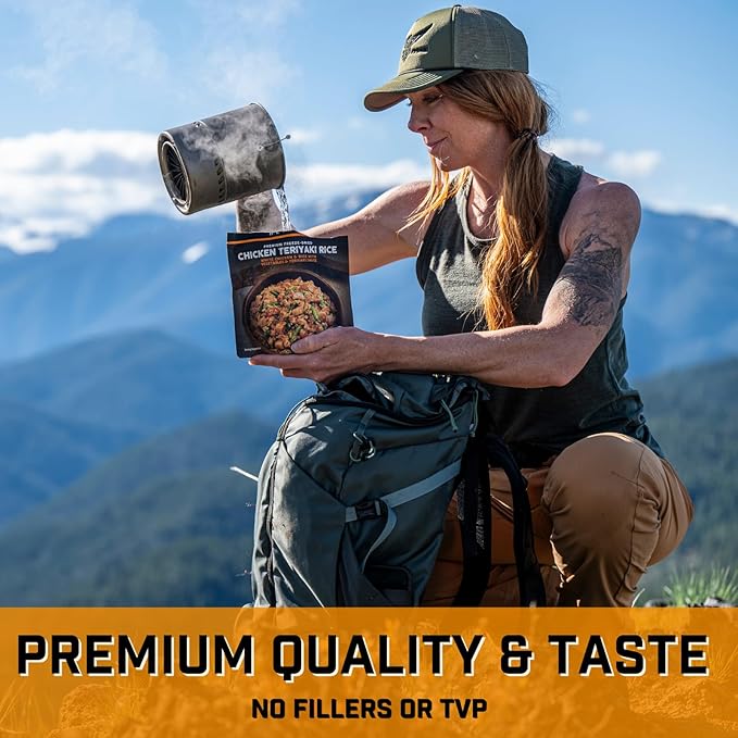 Peak Refuel Essentials Bucket | 100% Real Meat | Premium Freeze-Dried Meals for Backpacking, Camping & Survival | 24 Servings | MRE Emergency Food