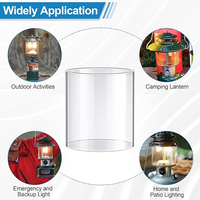 Camping Lantern Accessories,for Coleman Lantern Replacement Part Glass Globe (Clear), Standard Shape Coleman Fueled Propane Lanterns