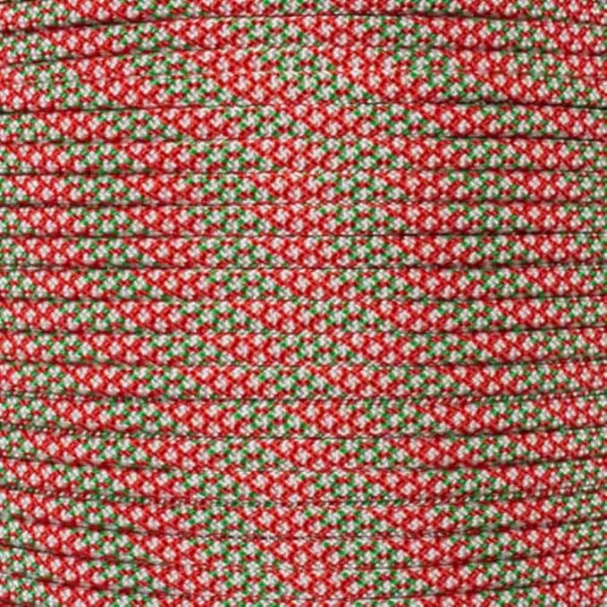 Paracord Planet Holiday Colors 550 Paracord – Great for DIY, Bracelets, and Lanyards – Yule Tide (1,000 Feet)
