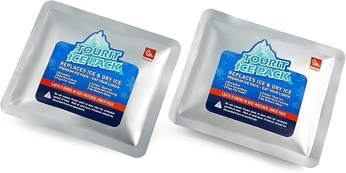 TOURIT Reusable Ice Pack for Coolers Long Lasting Cooler Ice Packs for Cooler Bag Lunch Bags/Boxes, Cooler Backpacks, Freezer Packs for Coolers