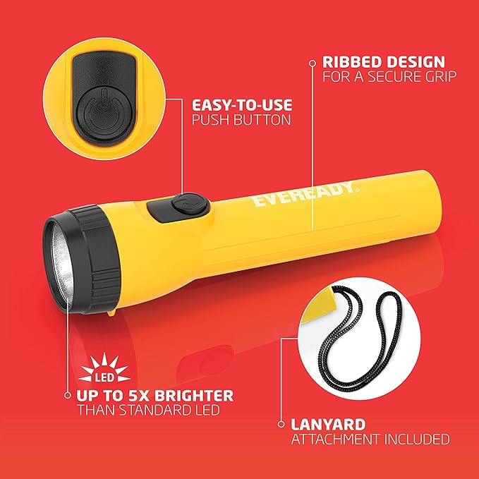 Eveready LED Flashlight (8-Pack) Bright Reliable Flashlights for General Purpose, Great for Camping, Car, Emergency Storm Power Outage Handheld Flashlight (Batteries Included)
