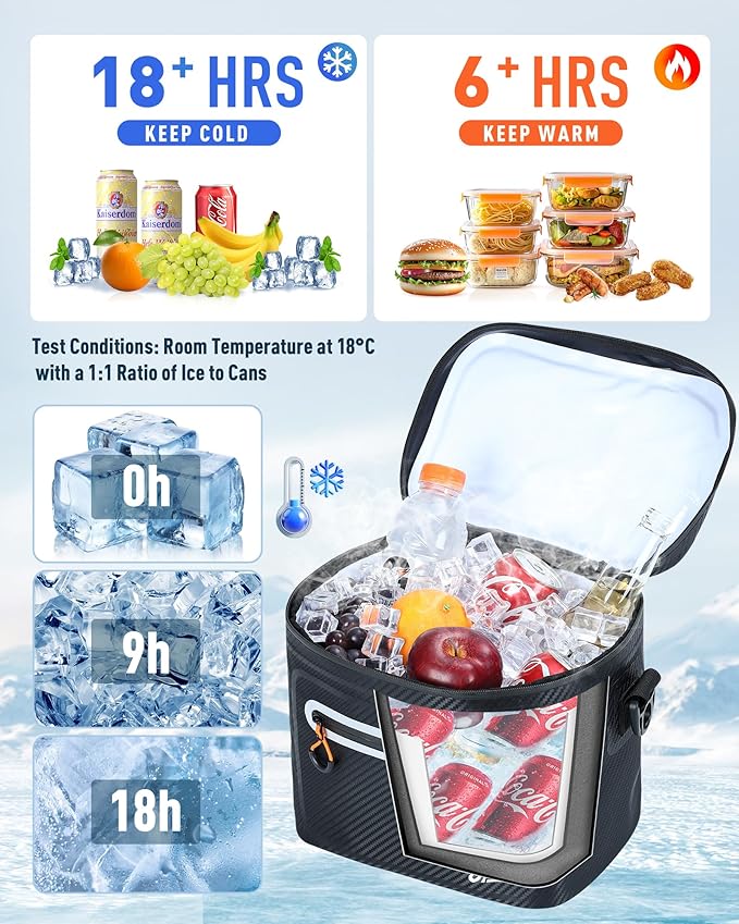Soft-Sided Cooler Bag, 7/16/30 Can Portable Ice Chest Box, Waterproof, Leak-Proof, Insulated Cooler for Lunch, Beach, Drink, Beverage, Travel, Camping, Picnic