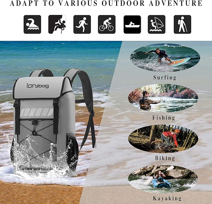 IDRYBAG Waterproof Backpack for Men 25L/45L, Dry Bags Kayak, Dry Backpack Camping Hiking