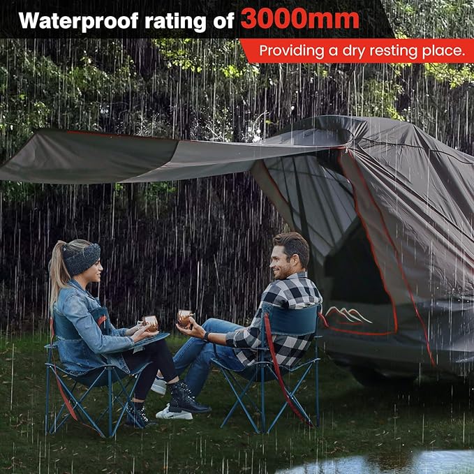 DLUCKY SUV Trunk Tents,SUV Waterproof 3500MM UPF 50+,car Camping Essentials,car Tent Rainproof, Sun Protection Sunshade, and Mesh Transparent Mosquito net