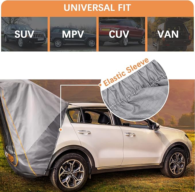 HEYTRIP SUV Tailgate Tent with Awning Shade Waterproof Windproof Hatchback Camping Car Tent, Universal Fit Most SUV/Van/MPV/CUV, Gray