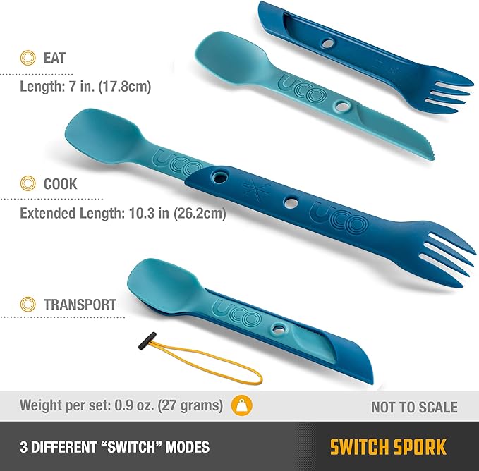 UCO Switch Spork 2-Piece Integrated Camping Utensil Set