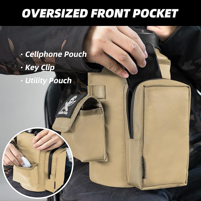 Water Bottle Holder Bag with Molle Strap - Water Bottle Carrier Pouch for Walking, Gym, Camping, Fishing, Hunting 32oz, 64oz, 128oz One Gallon Tactical Carrier Holder