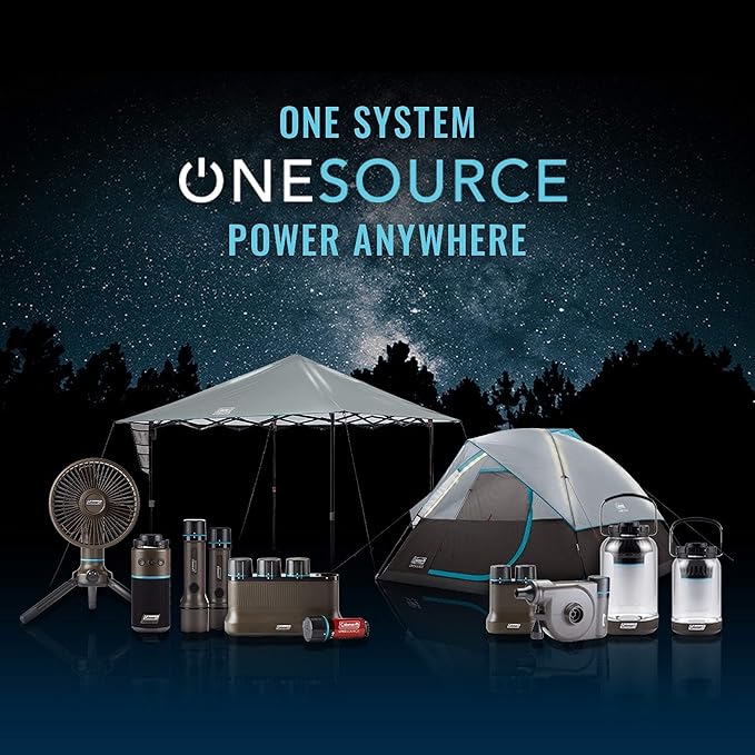 Coleman OneSource Rechargeable LED Flashlight, Water-Resistant Flashlight with OneSource Batteries Shines Up to 1000 Lumens, Rechargeable Heavy-Duty Flashlight for Camping, Emergencies, & Home Usage