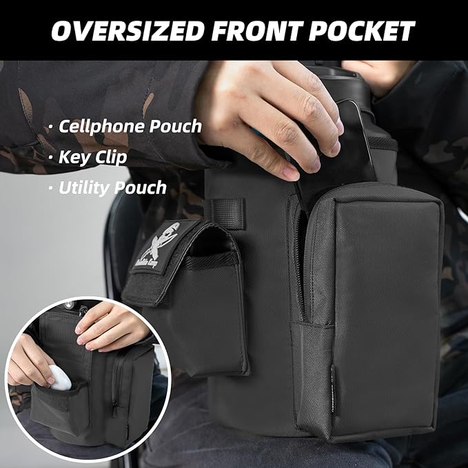 Water Bottle Holder Bag with Molle Strap - Water Bottle Carrier Pouch for Walking, Gym, Camping, Fishing, Hunting 32oz, 64oz, 128oz One Gallon Tactical Carrier Holder