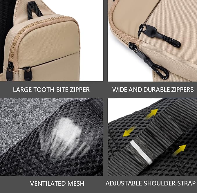 Mini Sling Bag for Men Women, Waterproof Utility Crossbody Backpack Chest Bag for Hiking Travel Sports Running