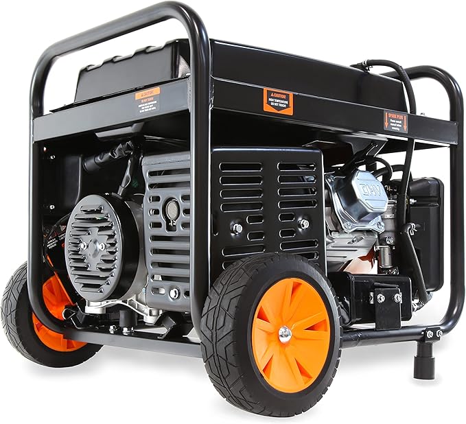WEN DF475X 4750-Watt Portable Generator with Wheel Kit and CO Shutdown Sensor, Black