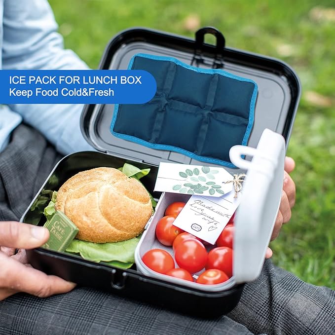 Reusable Ice Pack for Lunch Box and Cooler Bag, Reusable and Long-Lasting Cold Packs Flexible Slim Ice Packs, Freezer Packs for Shipping Food, Cooling Packs for Mailing, Lightweight & Space Saving