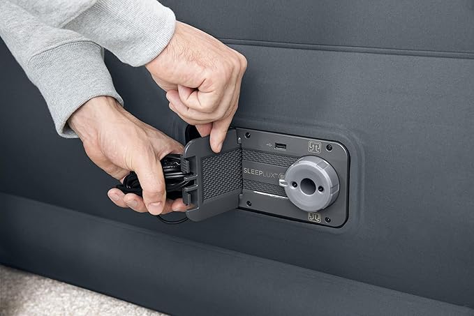 SleepLux Durable Inflatable Air Mattress with Built-in Pump, Pillow and USB Charger