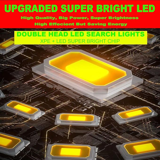 Rechargeable LED Searchlight Flashlight, LED Spotlight Big Power Capacity 13000LM 20h Ultra-Long Standby 7 Lights Modes Camping Work Light, Waterproof, Power Bank, for Home, Outdoor (45 LEDs)