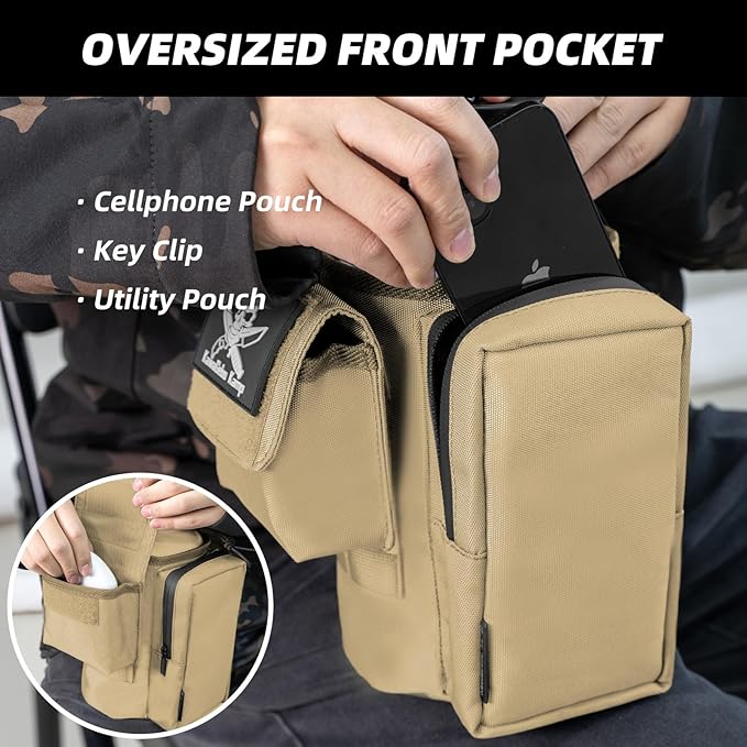 Water Bottle Holder Bag with Molle Strap - Water Bottle Carrier Pouch for Walking, Gym, Camping, Fishing, Hunting 32oz, 64oz, 128oz One Gallon Tactical Carrier Holder