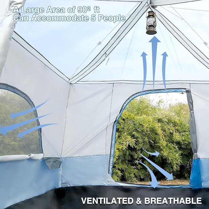 REDCAMP Canopy Camping Tent for Pop Up Canopy Tent, Inner Tent Converts Straight Leg 10'x10' or 10'x20' Canopy into Camping Tent, Fits 4-6 Person(Frame/Shelter NOT Included)