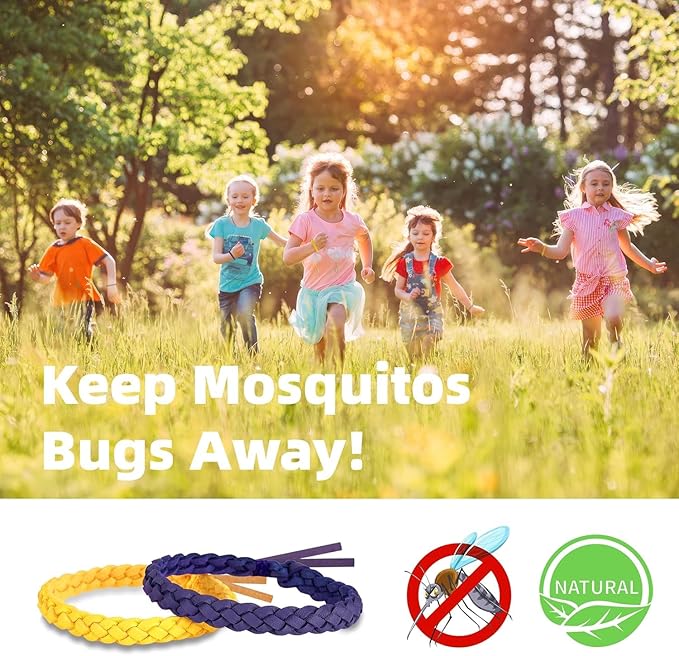 BuggyBand 18 Pack Mosquito Repellent Bracelets, DEET-Free Natural Bands, PU Leather Insect & Bug Repellent Wrist Bands for Kids & Adults, Individually Wrapped