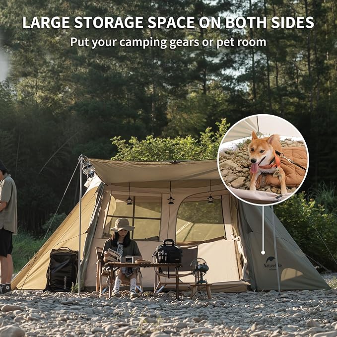 Naturehike Village Instant Tent, 4 Person 8 Person Camping Tent with Full Rainfly, Waterproof Large Cabin Tents for Car Camping
