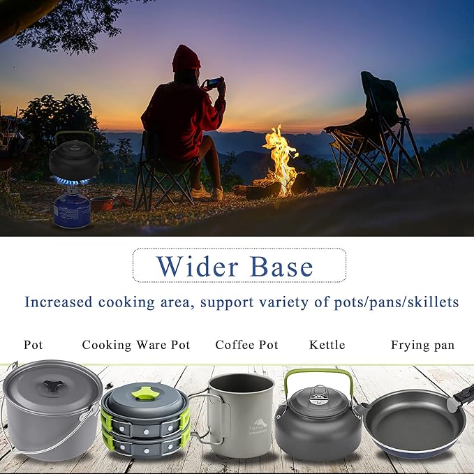 Caudblor Camping Stove with Butane Adapter - Lightweight Backpacking Stove for Hiking & Travel