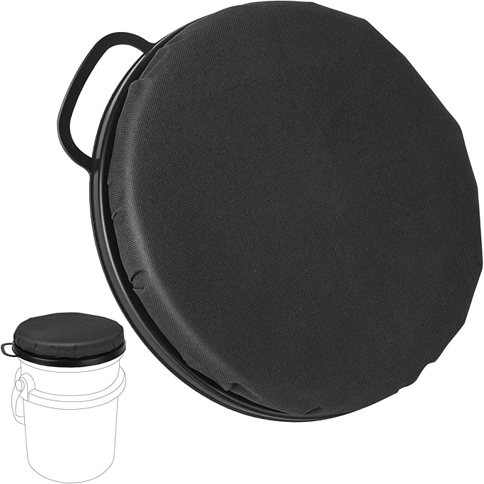 5 Gallon Bucket Seat for Yeti Bucket Only, Swivel Bucket Lid with Padded Top for Cozy Sitting, Bucket Seat Cushion for Outdoor Fishing,Hunting,Gardening,Camping,Car Washing, Baseball Training