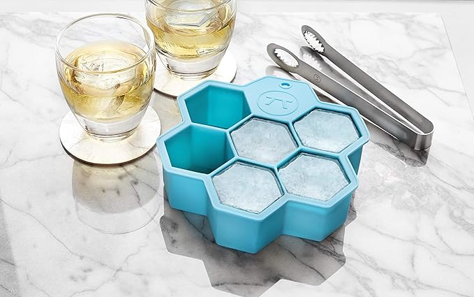 Outset Hexagon Silicione Ice Cube Tray, 6 Large Honeycomb Cubes