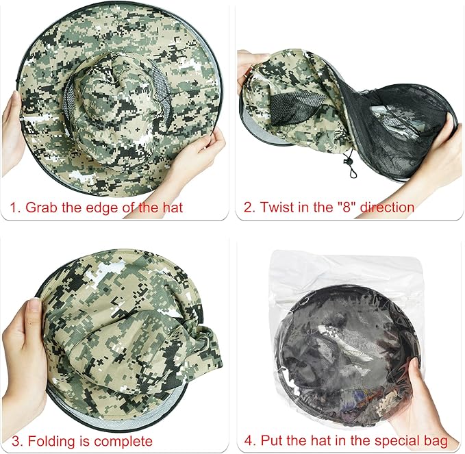 Sucrain 2 Pack Mosquito Head Net Hat Sun Hat Garden Bug Hat with Hidden Net Mesh for Outdoor Gardening Beekeeping