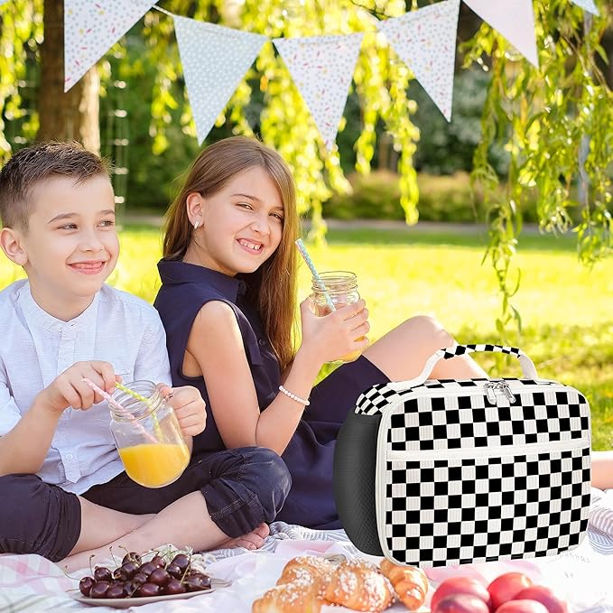 RLGPBON Lunch Bag for Women Cute Corduroy Lunch Tote Bags Reusable Lunch Tote Handbags Leakproof Thermal Cooler Lunch Case Large Capacity Lunch Box for Girls School Travel Picnic