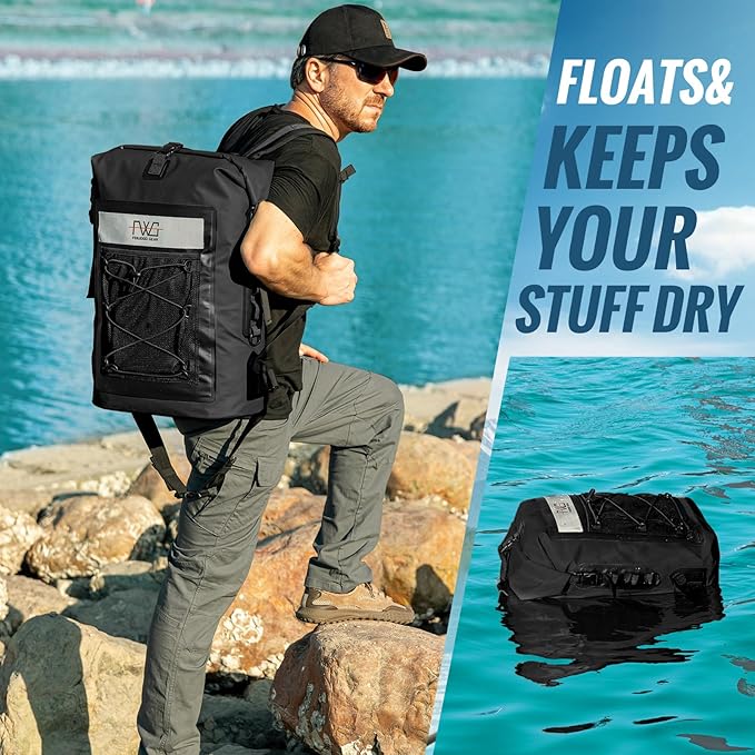 Dry Bag Backpack, 40L Floating Waterproof Backpack Roll-Top Closure for Kayaking, Boating, Hiking, Camping