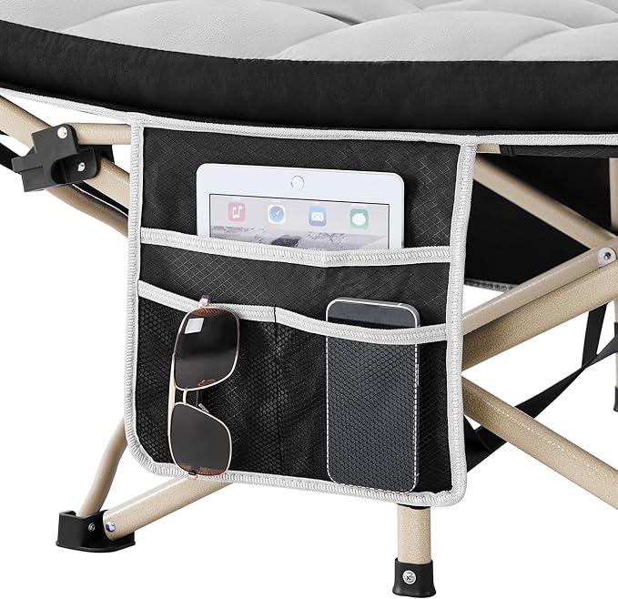 Yaheetech Folding Camping Cot Portable Outdoor Bed for Adults w/Mat & Storage Bag & Carry Bag, Heavy Duty Cots for Outdoor Travel & Office/Home Nap